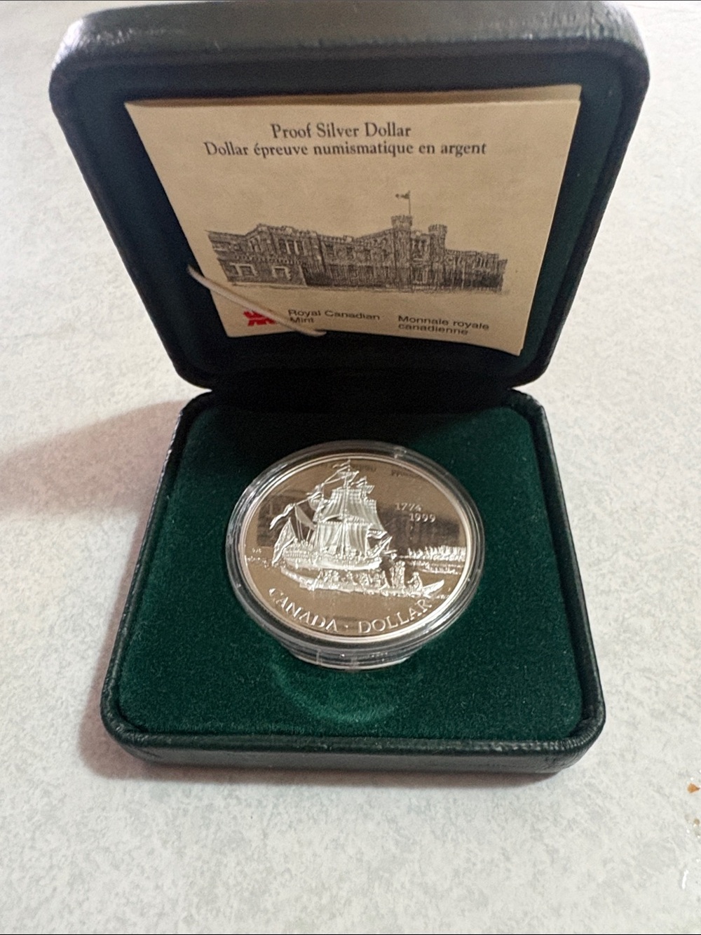 Canada Proof Silver Dollar- sighting of Queen Charlotte Islands